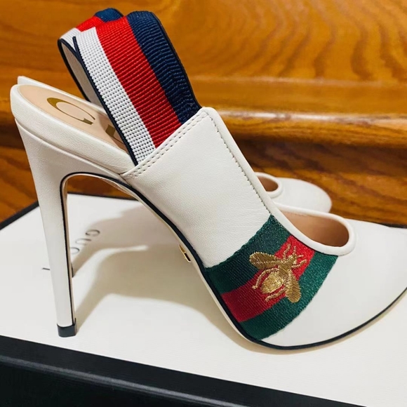 Gucci Calfskin Web Heels - Picture 4 of 11